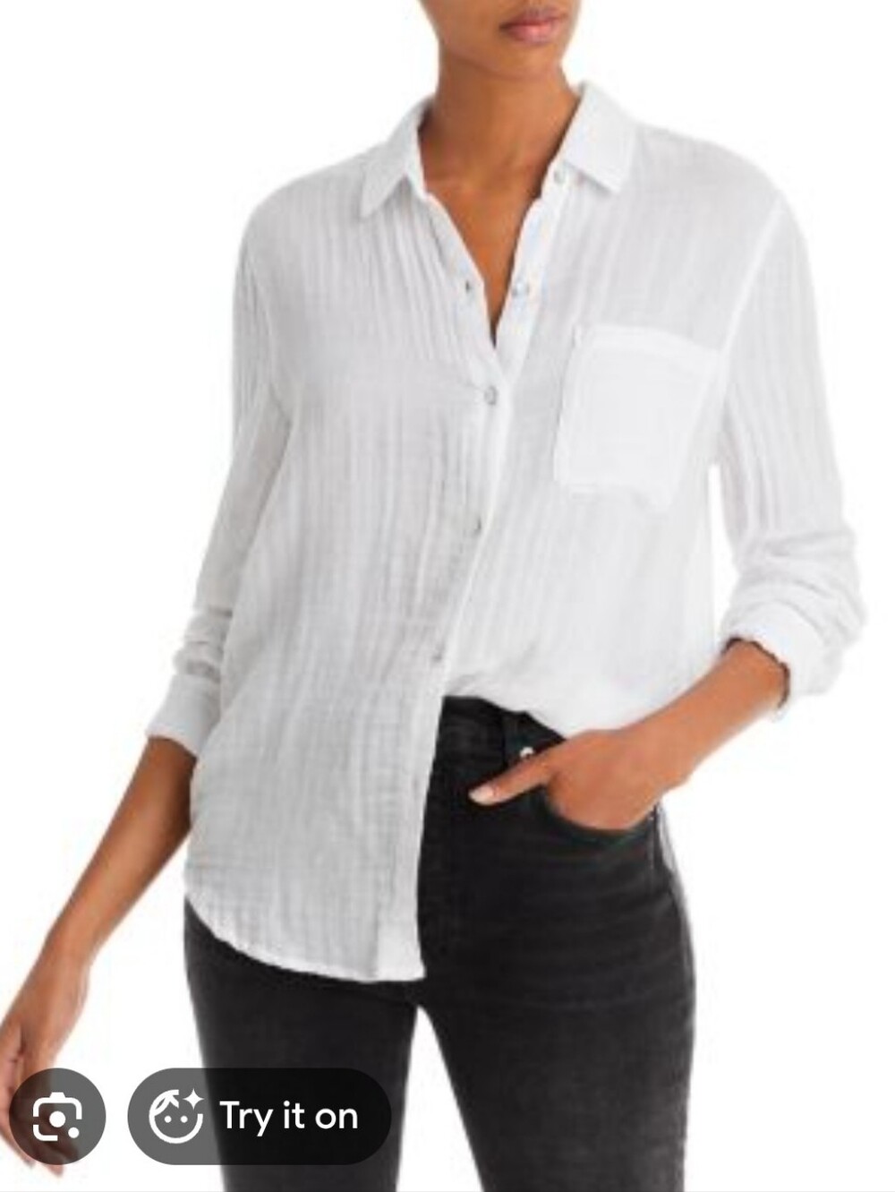 Jessica Simpson Womens Woven Textured Knit Button Up Shirt Size Medium